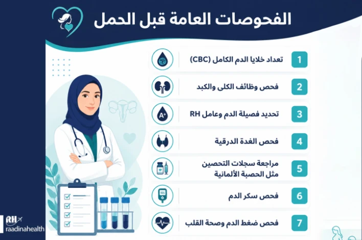 الفحوصات العامة قبل الحمل