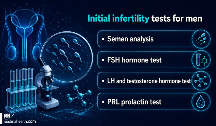 Initial tests for male infertility