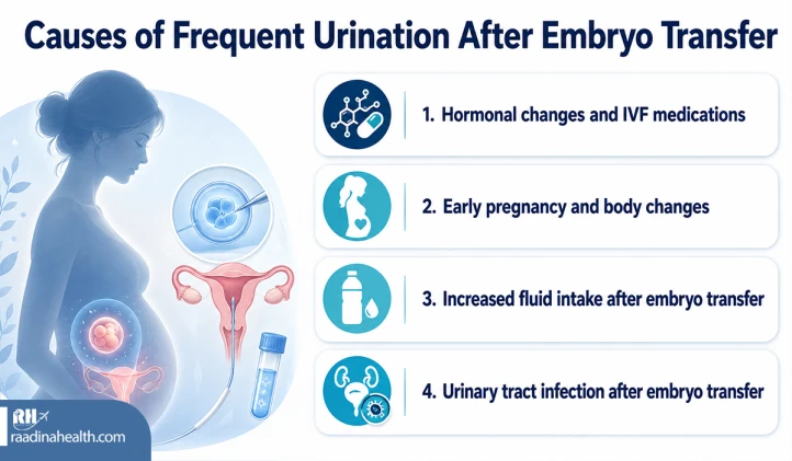 Frequent urination after embryo transfer Causes of frequent urination after embryo transfer