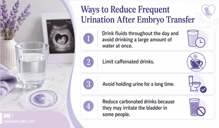 Frequent urination after embryo transfer Causes of frequent urination after embryo transfer Solutions to reduce frequent urination after embryo transfer