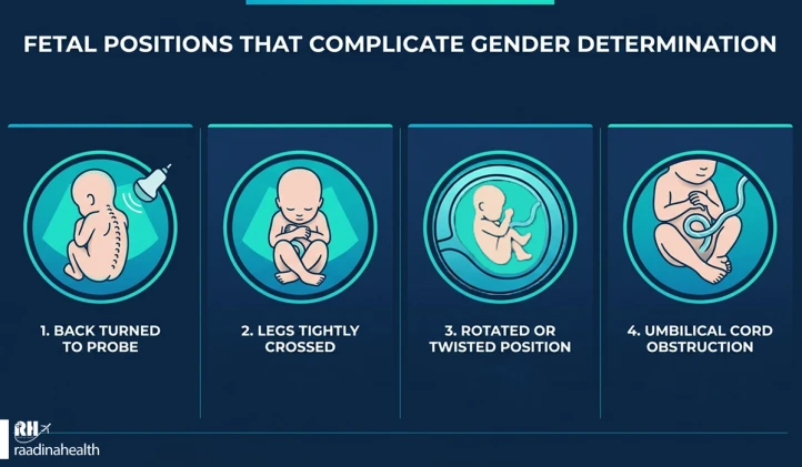 Fetal positions that make it difficult to determine gender?