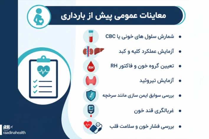 معاینات عمومی پیش از بارداری