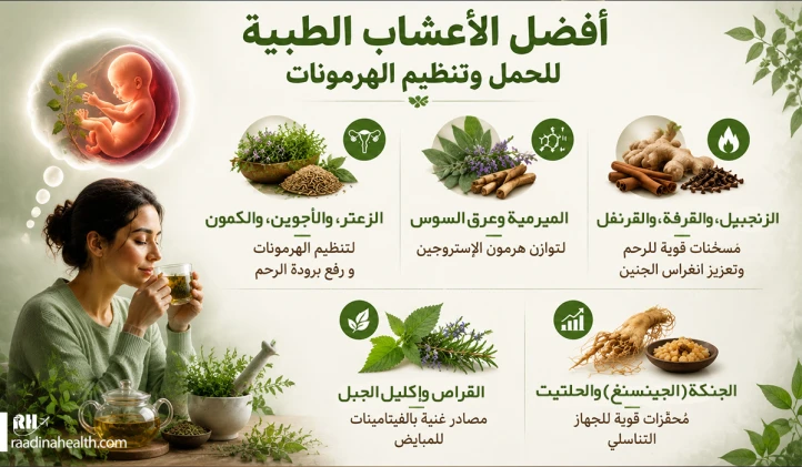 أفضل العلاجات العشبية لتسريع الحمل وتنظيم الهرمونات
