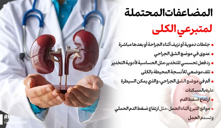 المضاعفات المحتملة للمتبرعين بالكلى