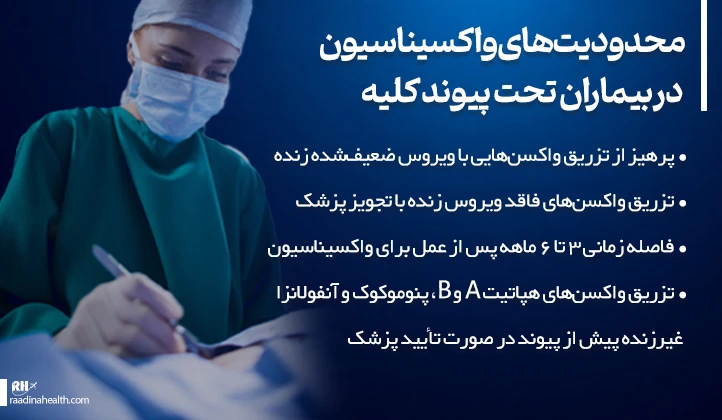 محدودیت‌های واکسیناسیون در بیماران تحت پیوند کلیه
