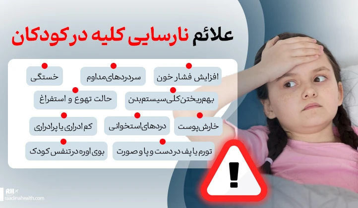 علائم نارسایی کلیه در کودکان