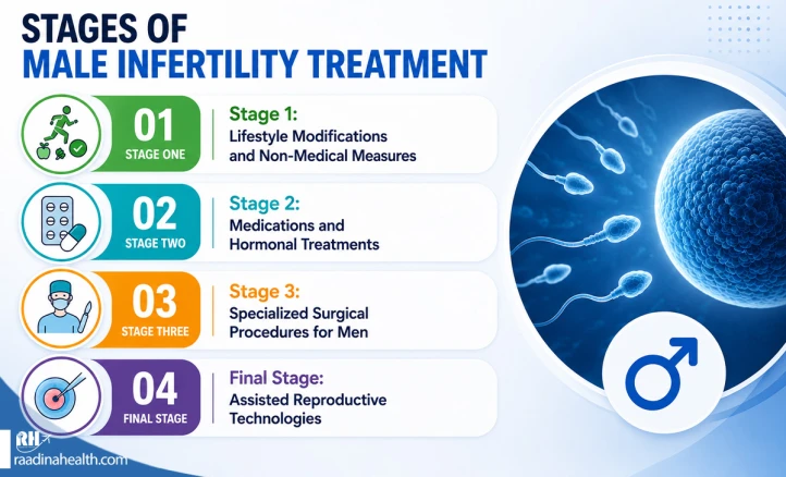 Stages of male infertility treatment