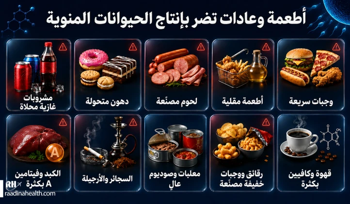 ما هي الأطعمة والعادات التي تضر بإنتاج الحيوانات المنوية؟