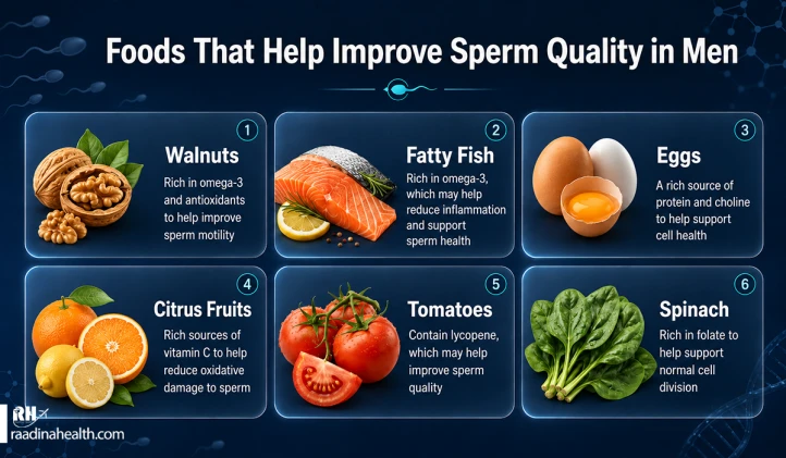 Useful foods to improve sperm quality in men