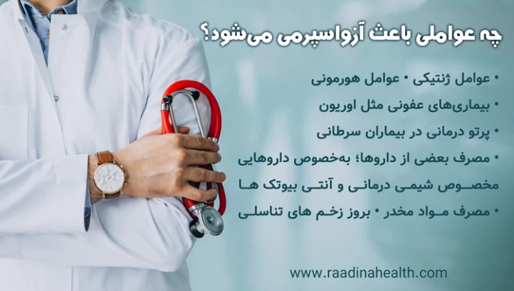 چه عواملی باعث آزواسپرمی میشود؟ چه عواملی باعث آزواسپرمی میشود؟